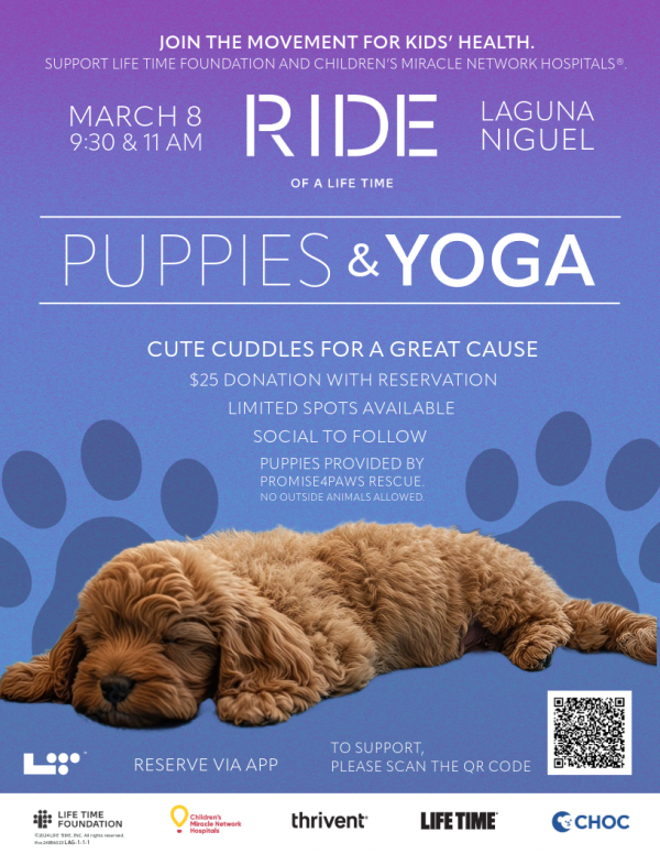 LIFE TIME Puppies & Yoga | Saturday | March 8th 9:30 & 11am